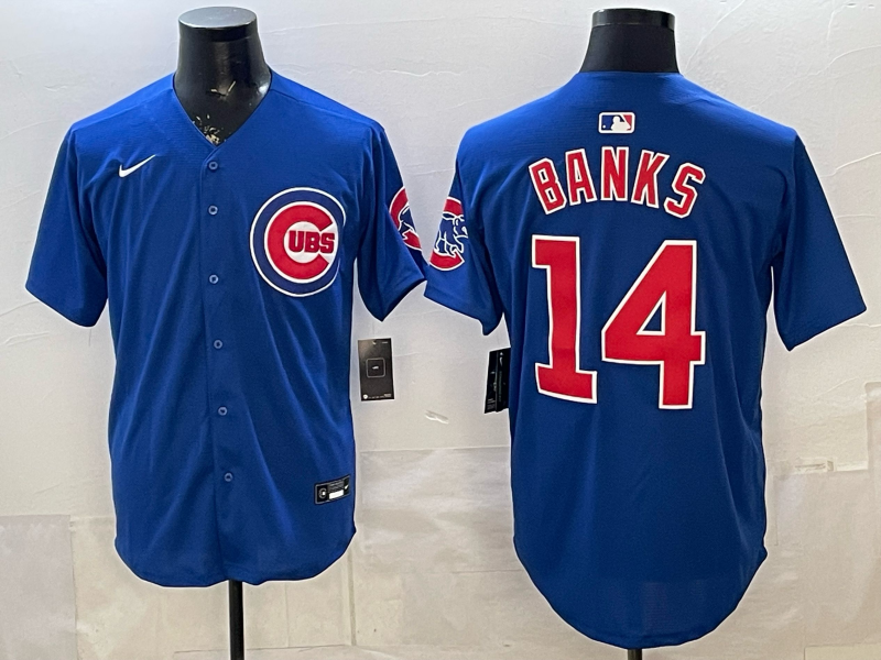 Men 2026 Chicago Cubs #14 Banks Blue Game Nike MLB Jersey 2603004->chicago cubs->MLB Jersey